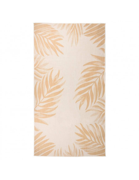 Tappeto da Esterni a Tessitura Piatta 80x150 cm Motivo a Foglie