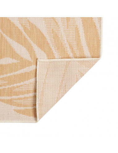 Tappeto da Esterni a Tessitura Piatta 80x150 cm Motivo a Foglie