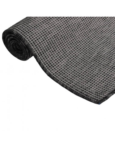 Tappeto da Esterni a Tessitura Piatta 120x170 cm Grigio