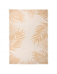 Tappeto da Esterni a Tessitura Piatta 120x170cm Motivo a Foglie