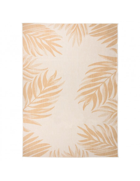 Tappeto da Esterni a Tessitura Piatta 120x170cm Motivo a Foglie