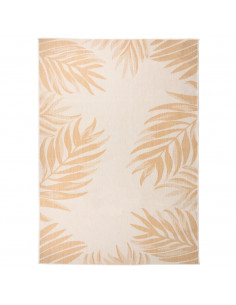 Tappeto da Esterni a Tessitura Piatta 140x200cm Motivo a Foglie