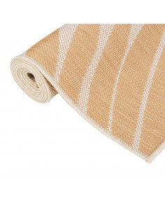 Tappeto da Esterni a Tessitura Piatta 140x200cm Motivo a Foglie 2