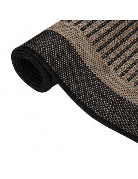Tappeto da Esterni a Tessitura Piatta 120x170 cm Marrone Scuro