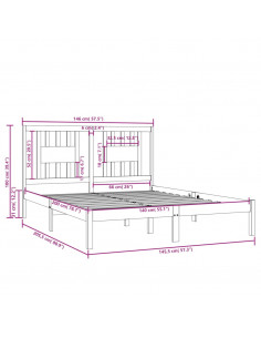 Giroletto Bianco in Legno Massello di Pino 140x200 cm