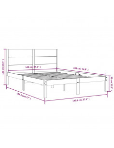 Giroletto Bianco in Legno Massello di Pino 140x190 cm