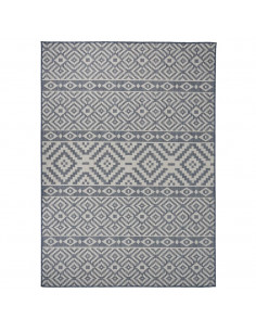 Tappeto da Esterni a Tessitura Piatta 120x170 cm Strisce Blu