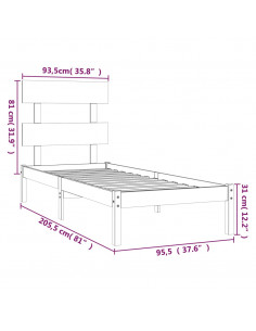 Giroletto Bianco in Legno Massello 90x200 cm