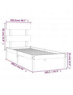 Giroletto Bianco in Legno Massello 100x200 cm