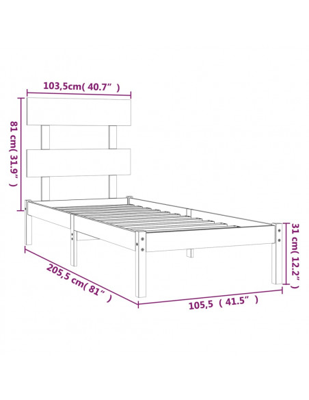 Giroletto Bianco in Legno Massello 100x200 cm