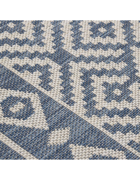 Tappeto da Esterni a Tessitura Piatta 120x170 cm Strisce Blu