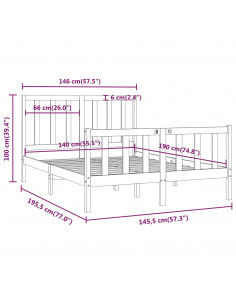 Giroletto Bianco in Legno Massello 140x190 cm