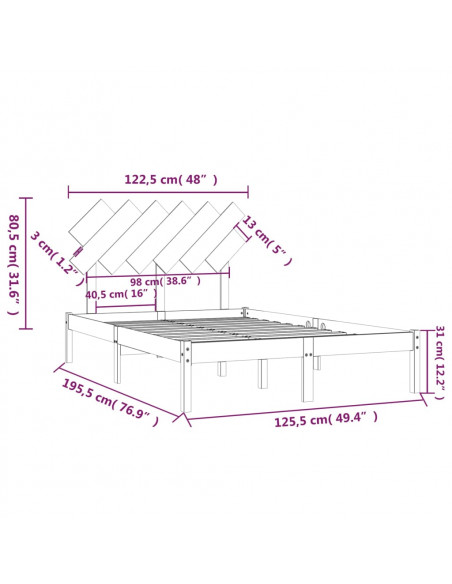 Giroletto 120x190 cm Small Double in Legno Massello