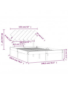 Giroletto Bianco 135x190 cm Double in legno Massello
