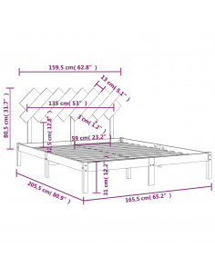 Giroletto Bianco 160x200 cm in Legno Massello