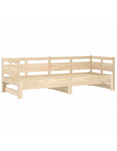 Dormeuse Estraibile in Legno Massello di Pino 2x(90x200) cm