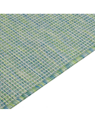 Tappeto da Esterni a Tessitura Piatta 140x200 cm Turchese
