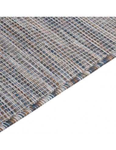 Tappeto da Esterni a Tessitura Piatta 160x230 cm Marrone e blu