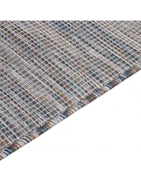Tappeto da Esterni a Tessitura Piatta 160x230 cm Marrone e blu