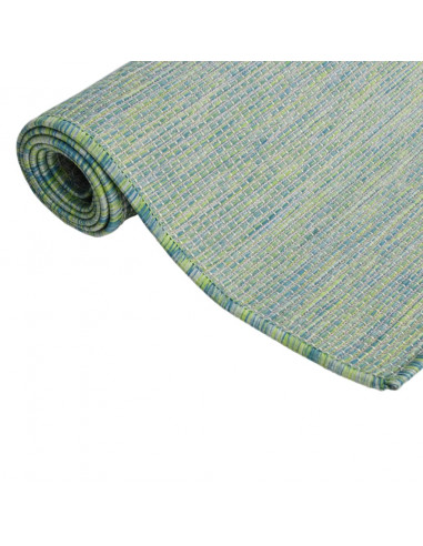 Tappeto da Esterni a Tessitura Piatta 120x170 cm Turchese