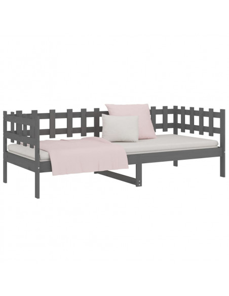 Dormeuse Grigia 80x200 cm in Legno Massello di Pino