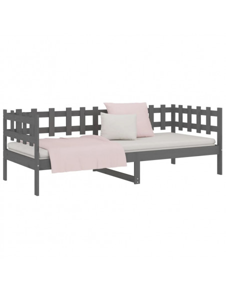 Dormeuse Grigia 90x200 cm in Legno Massello di Pino