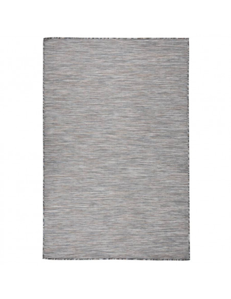 Tappeto da Esterni a Tessitura Piatta 120x170 cm Marrone e blu