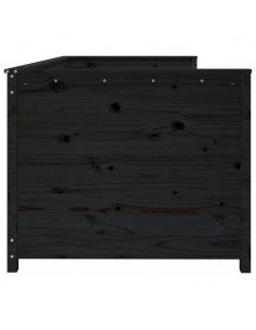 Dormeuse Nera 90x200 cm in Legno Massello di Pino