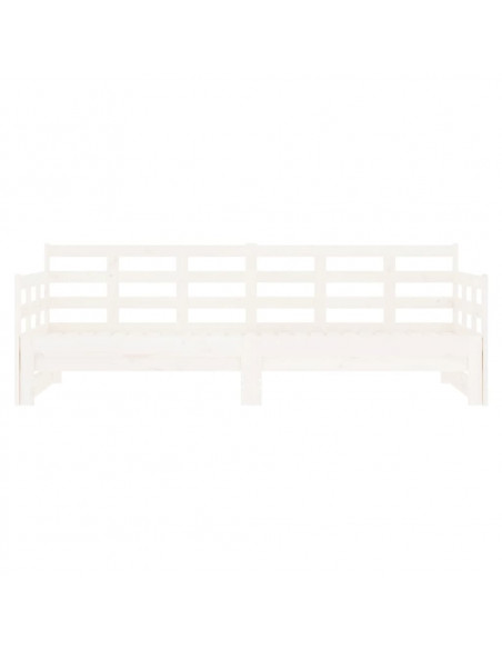 Dormeuse Estraibile Bianca Legno Massello di Pino 2x(80x200) cm