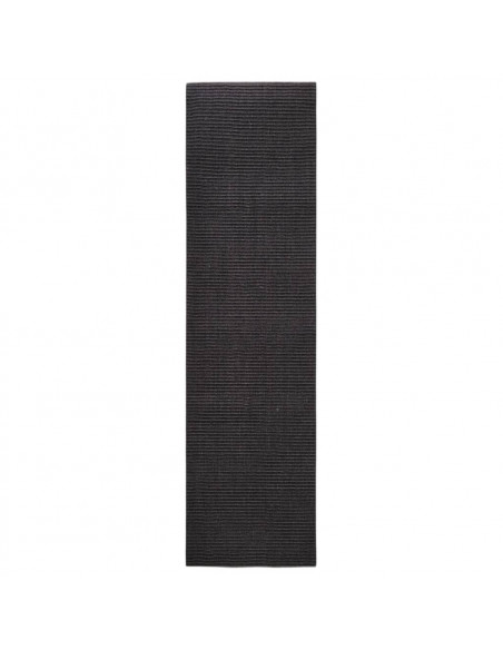 Tappeto in Sisal Naturale 80x300 cm Nero