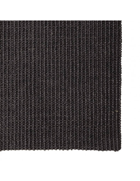 Tappeto in Sisal Naturale 80x300 cm Nero