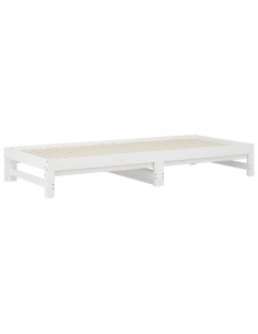 Dormeuse Estraibile Bianca 2x(90x200) cm Legno Massello di Pino