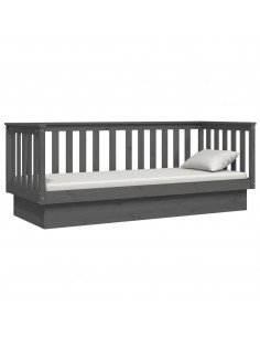 Dormeuse Grigia 75x190 cm in Legno Massello di Pino