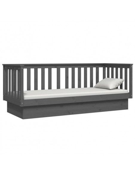 Dormeuse Grigia 75x190 cm in Legno Massello di Pino