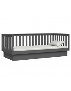 Dormeuse Grigia 80x200 cm in Legno Massello di Pino