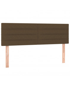 Giroletto a Molle con Materasso Marrone Scuro 140x190cm Tessuto