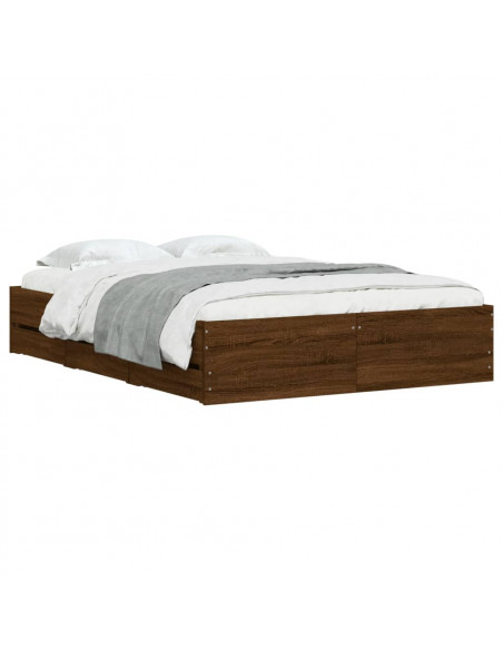 Giroletto Cassetti Rovere Marrone 135x190 cm Legno Multistrato