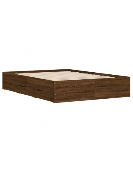 Giroletto Cassetti Rovere Marrone 135x190 cm Legno Multistrato