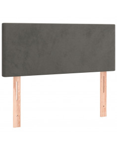 Giroletto a Molle con Materasso Grigio Scuro 90x200 cm Velluto