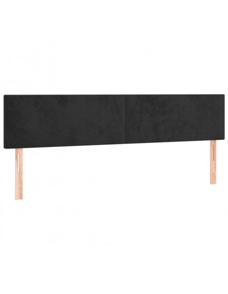 Giroletto a Molle con Materasso Nero 180x200 cm in Velluto