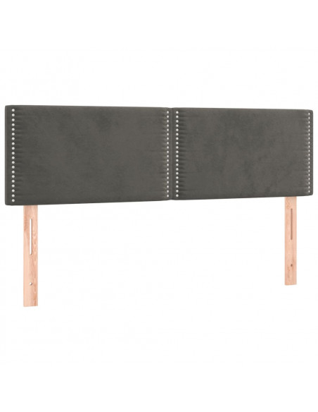 Giroletto a Molle con Materasso Grigio Scuro 140x190 cm Velluto