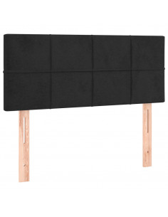 Giroletto a Molle con Materasso Nero 90x200 cm in Velluto