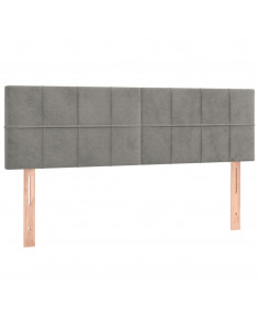 Giroletto a Molle con Materasso Grigio Chiaro 140x200cm Velluto