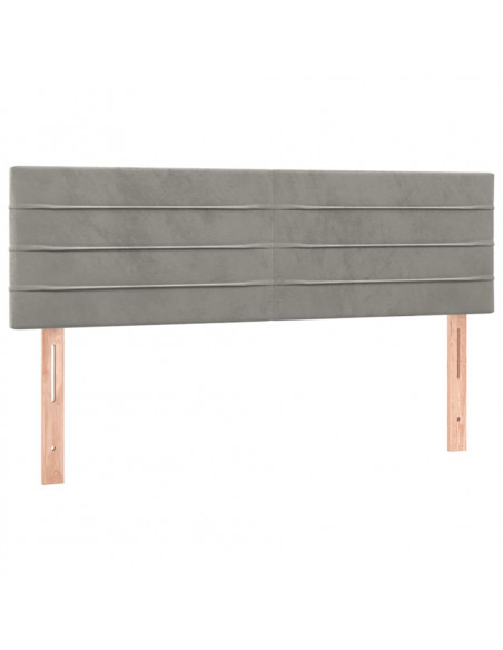Giroletto a Molle con Materasso Grigio Chiaro 140x200cm Velluto