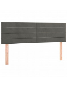 Giroletto a Molle con Materasso Grigio Scuro 140x200 cm Velluto