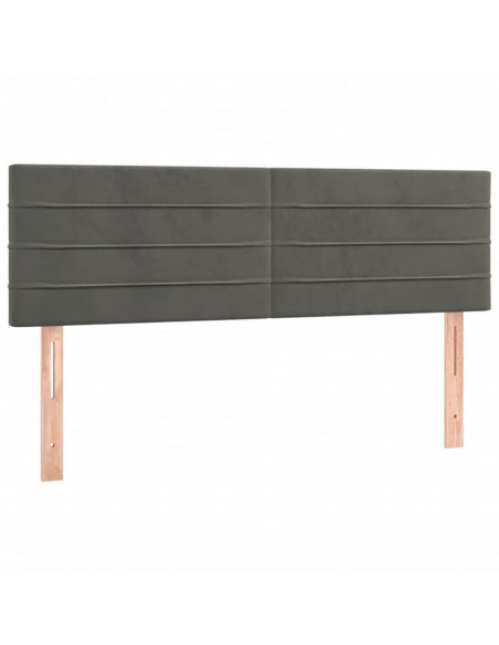 Giroletto a Molle con Materasso Grigio Scuro 140x200 cm Velluto