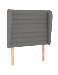 Giroletto a Molle con Materasso Grigio Scuro 90x190 cm Tessuto