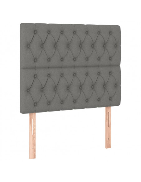 Giroletto a Molle con Materasso Grigio Scuro 100x200 cm Tessuto