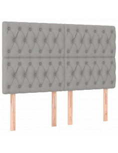 Giroletto a Molle con Materasso Grigio Chiaro 140x190cm Tessuto