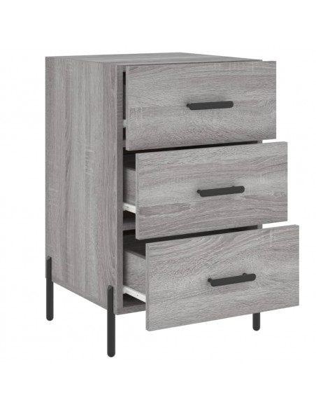 Comodino Grigio Sonoma 40x40x66 cm in Legno Multistrato